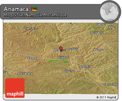 Satellite Panoramic Map of Anamaca