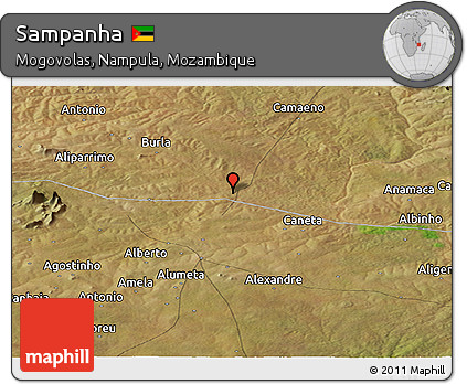 Satellite Panoramic Map of Sampanha