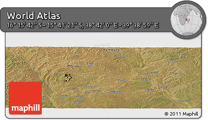 Satellite Panoramic Map of the Area around 15° 58' 32" S, 39° 10' 29" E