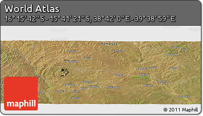Satellite Panoramic Map of the Area around 15° 58' 32" S, 39° 10' 29" E