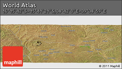 Satellite Panoramic Map of the Area around 15° 58' 32" S, 39° 10' 29" E