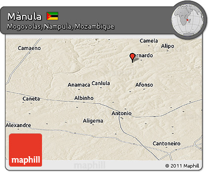 Shaded Relief Panoramic Map of Mànula