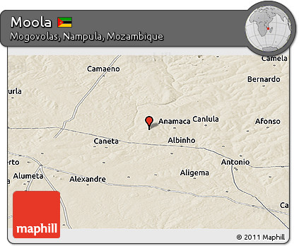 Shaded Relief Panoramic Map of Moola