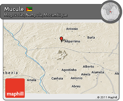 Shaded Relief Panoramic Map of Mucule