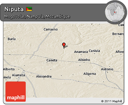 Shaded Relief Panoramic Map of Niputa
