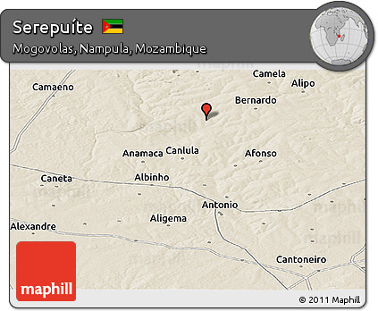 Shaded Relief Panoramic Map of Serepuíte