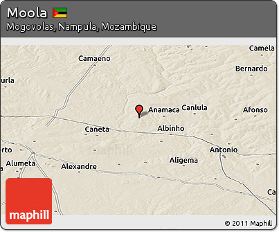Shaded Relief Panoramic Map of Moola