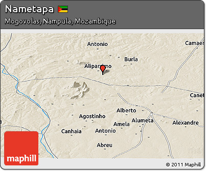 Shaded Relief Panoramic Map of Nametapa