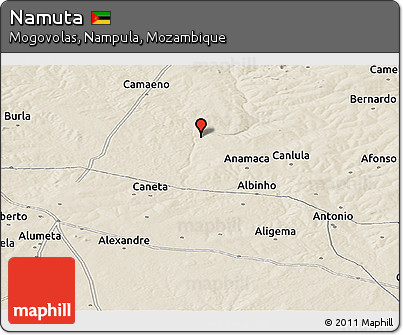 Shaded Relief Panoramic Map of Namuta