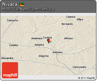 Shaded Relief Panoramic Map of Nivaca