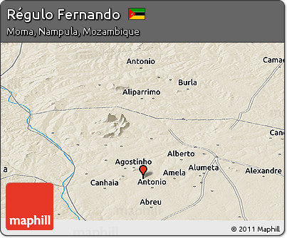 Shaded Relief Panoramic Map of Régulo Fernando