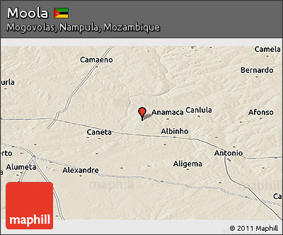 Shaded Relief Panoramic Map of Moola