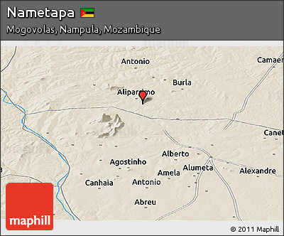 Shaded Relief Panoramic Map of Nametapa