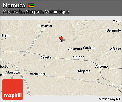 Shaded Relief Panoramic Map of Namuta