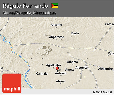 Shaded Relief Panoramic Map of Régulo Fernando
