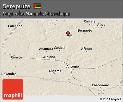 Shaded Relief Panoramic Map of Serepuíte