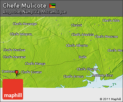 Physical 3D Map of Chefe Mulicote