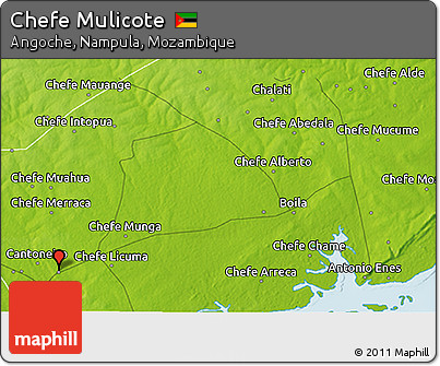 Physical 3D Map of Chefe Mulicote