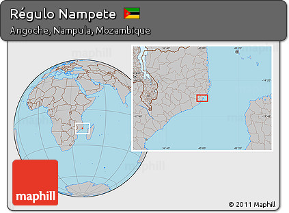 Gray Location Map of Régulo Nampete