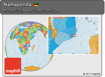Political Location Map of Namaponda