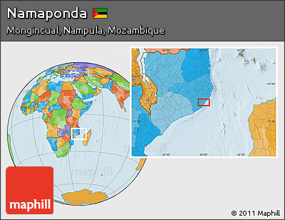 Political Location Map of Namaponda