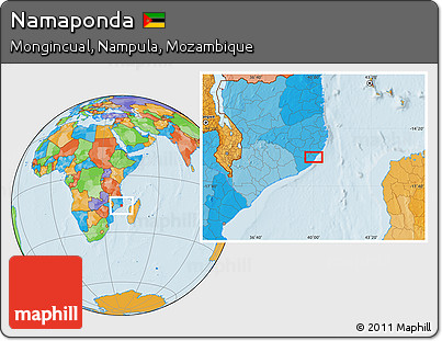Political Location Map of Namaponda