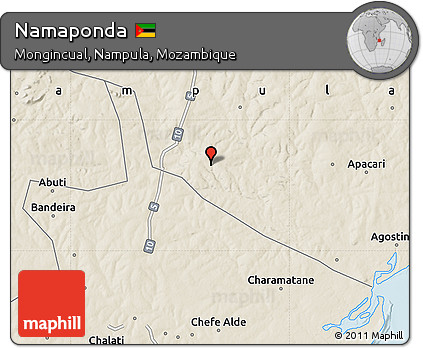 Shaded Relief Map of Namaponda