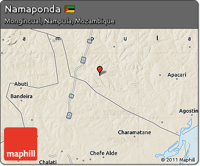 Shaded Relief Map of Namaponda