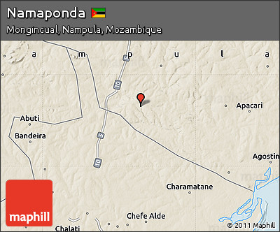 Shaded Relief Map of Namaponda