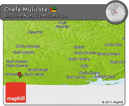 Physical Panoramic Map of Chefe Mulicote