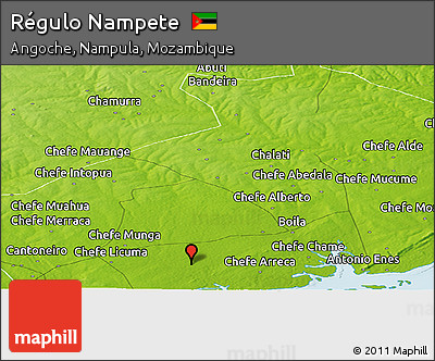 Physical Panoramic Map of Régulo Nampete