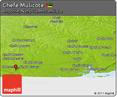 Physical Panoramic Map of Chefe Mulicote