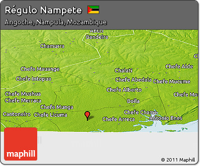 Physical Panoramic Map of Régulo Nampete