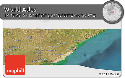 Satellite Panoramic Map of the Area around 15° 58' 32" S, 40° 1' 29" E