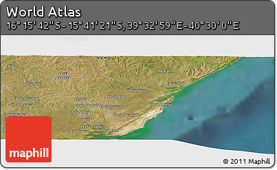 Satellite Panoramic Map of the Area around 15° 58' 32" S, 40° 1' 29" E