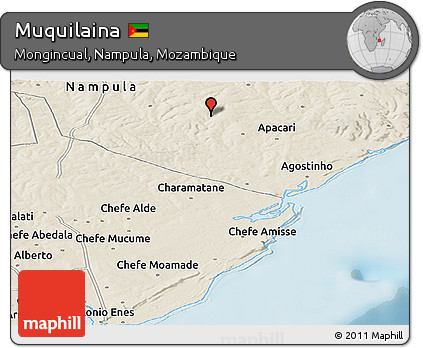 Shaded Relief Panoramic Map of Muquilaina
