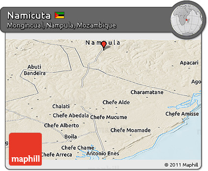 Shaded Relief Panoramic Map of Namicuta