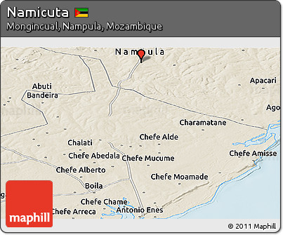 Shaded Relief Panoramic Map of Namicuta