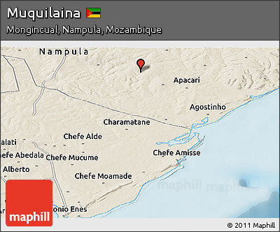 Shaded Relief Panoramic Map of Muquilaina