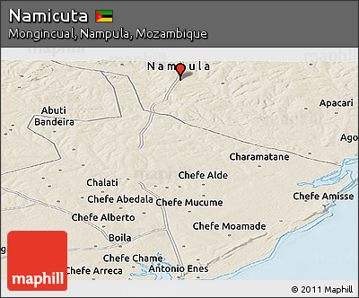 Shaded Relief Panoramic Map of Namicuta