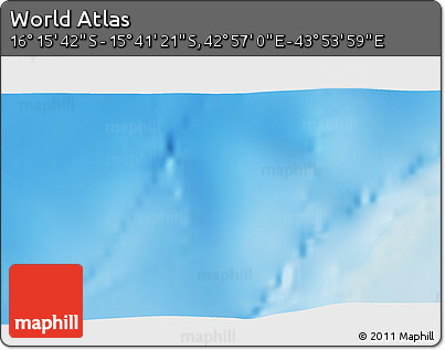 Shaded Relief 3D Map of the Area around 15° 58' 32" S, 43° 25' 29" E