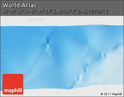 Shaded Relief 3D Map of the Area around 15° 58' 32" S, 43° 25' 29" E