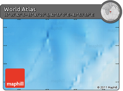 Shaded Relief Map of the Area around 15° 58' 32" S, 43° 25' 29" E