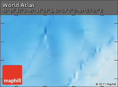 Shaded Relief Map of the Area around 15° 58' 32" S, 43° 25' 29" E