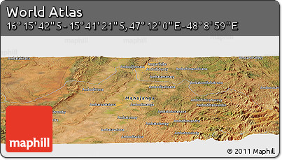 Satellite Panoramic Map of the Area around 15° 58' 32" S, 47° 40' 29" E