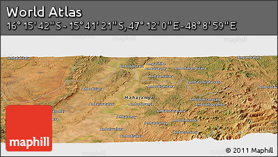 Satellite Panoramic Map of the Area around 15° 58' 32" S, 47° 40' 29" E
