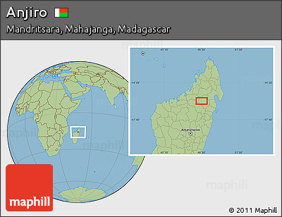 Savanna Style Location Map of Anjiro