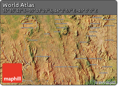 Satellite Map of the Area around 15° 58' 32" S, 48° 31' 29" E