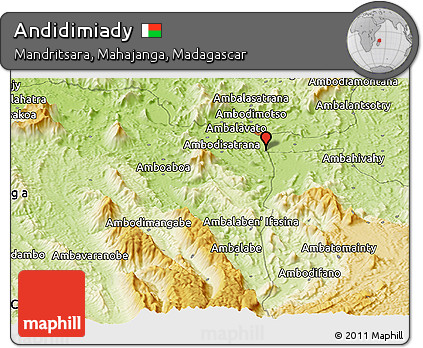 Physical Panoramic Map of Andidimiady