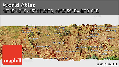 Satellite Panoramic Map of the Area around 15° 58' 32" S, 48° 31' 29" E
